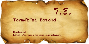Tormási Botond névjegykártya